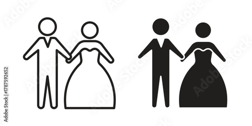 Newlyweds icon for web design, mobile apps