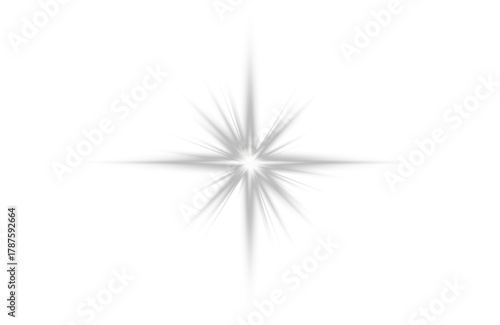 Silver gray star PNG illustration. Shiny gradient texture with a subtle glow. Perfect for abstract luxury or futuristic compositions.
