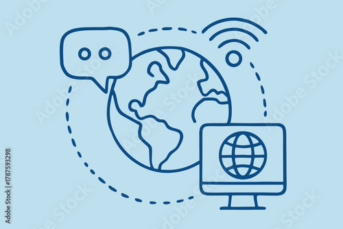 Global communication and internet concept vector