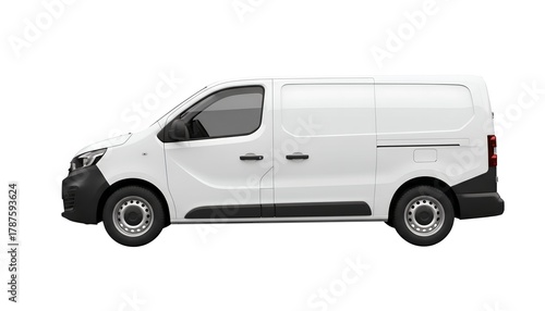 Wallpaper Mural White Commercial Cargo Van Side View - Commercial Vehicle Mockup for Branding on White Background Torontodigital.ca