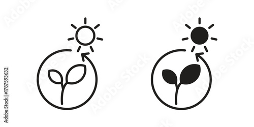 Photosynthesis icon for web design, mobile apps