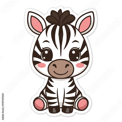 Cute Cartoon Zebra Illustration Adorable Wildlife Character for Fun Designs