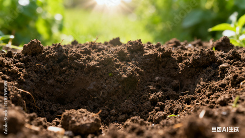 Close-up of rich, textured soil symbolizing growth and natural vitality in gardening.