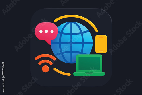 Global communication and internet concept vector