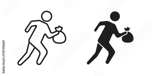 Robbery icon for web design, mobile apps