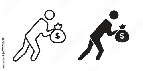 Robbery icon for web design, mobile apps