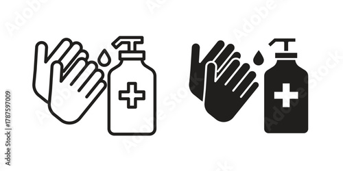 Sanitize hands icon for web design, mobile apps