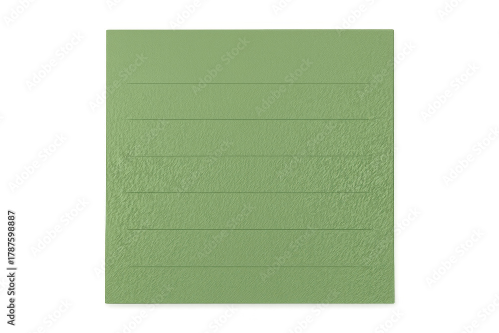Fototapeta premium Green lined sticky note blank template blank memo paper for writing messages agenda reminder copy space