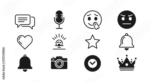 Discover a modern collection of essential communication and feedback icons perfect for digital interfaces and creative projects