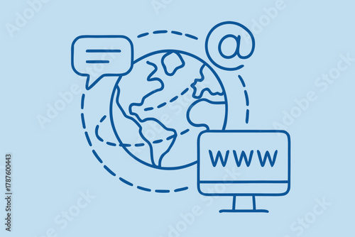Global communication and internet concept vector