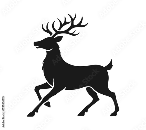 Black Stags Running Silhouette Icon