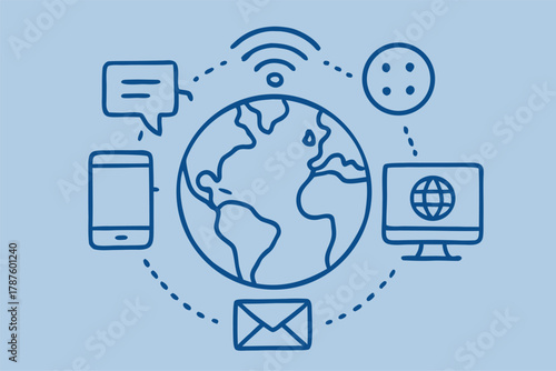 Global communication and internet concept vector