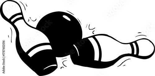 Ninepin Bowling Illustration