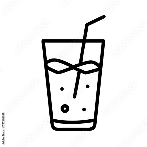 A glass of refreshing drink with a straw