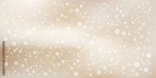 Beige bokeh background with soft light blur and glowing circles. Warm gradient ivory texture. Abstract champagne glitter for wedding, holiday or luxury design projects. 