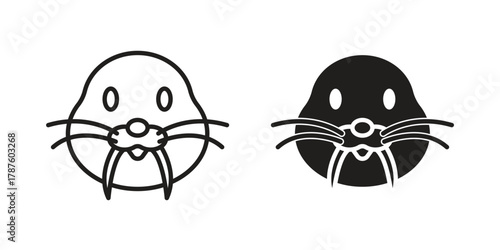 Walrus icon for web design, mobile apps