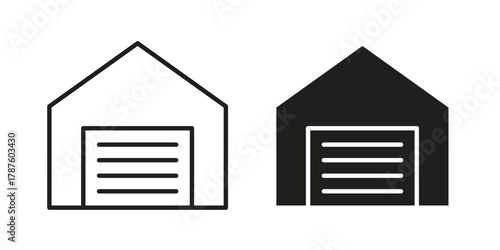 Warehouse icon for web design, mobile apps