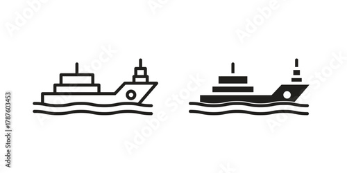 Warship icon for web design, mobile apps