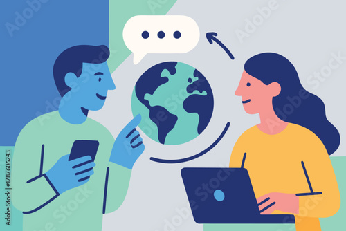 Global communication and internet concept vector