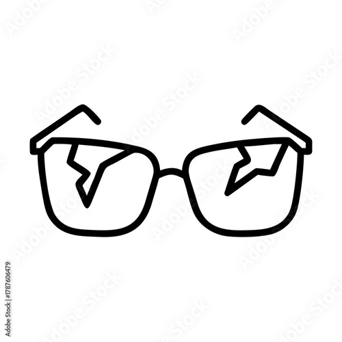 Holocaust broken glasses icon