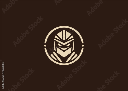 A detailed ronin logo in minimalist line art style, depicting a lone samurai warrior with flowing robes and katana, representing honor, freedom, and solitude, designed as a bold vector illustration