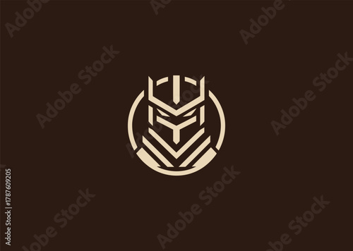 A detailed ronin logo in minimalist line art style, depicting a lone samurai warrior with flowing robes and katana, representing honor, freedom, and solitude, designed as a bold vector illustration