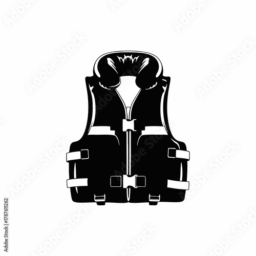 vector silhouette of a life vest on a white background