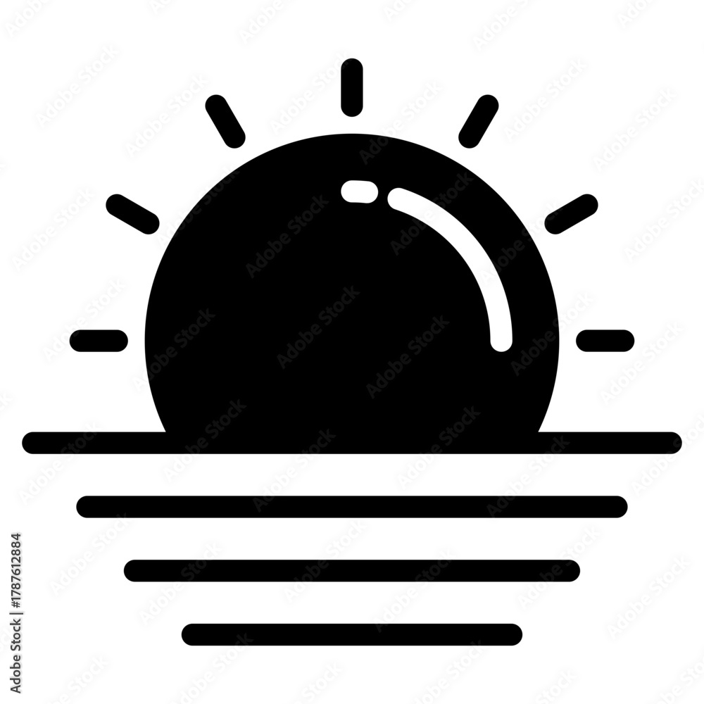 Obraz premium Sunset and wave Icon