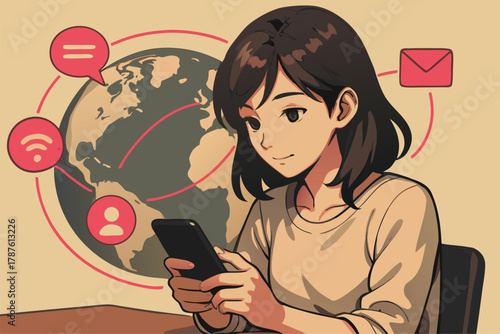 Global communication and internet concept vector