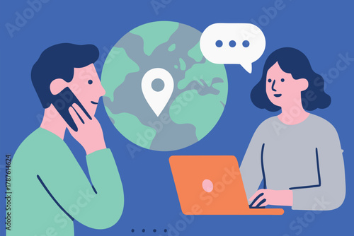Global communication and internet concept vector