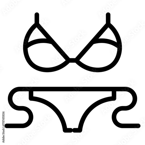 Bra of underwear vector outline icon. Isolated outline icon lingerie. Vector illustration bra of underwear on white background.