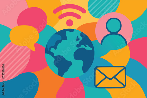 Global communication and internet concept vector