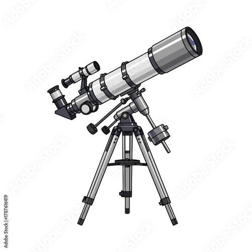 Telescope on adjustable tripod in sleek modern design  