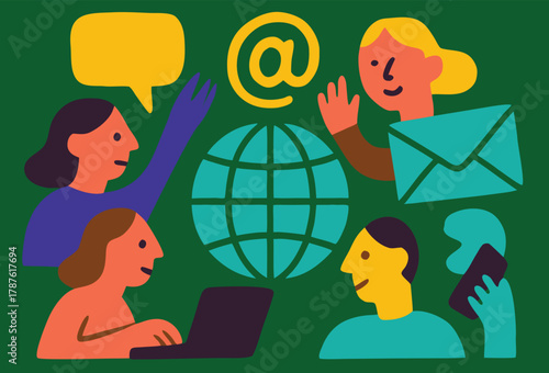 Global communication and internet concept vector