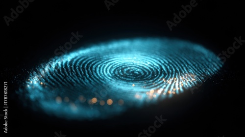 Wallpaper Mural Glowing Digital Fingerprints on Dark Background Highlight Security Technology and Identity Protection Torontodigital.ca