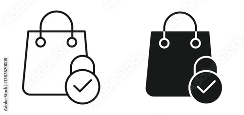 secure Shopping icon  , vector illustration .