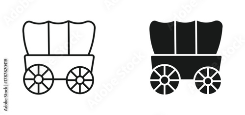 Covered wagon  icon , vector illustration .