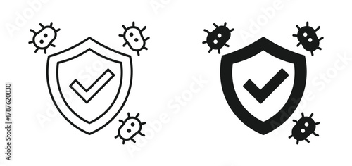 Antibacterial protection or immune system icon . vector illustration .