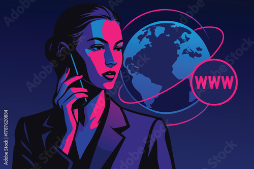 Global communication and internet concept vector