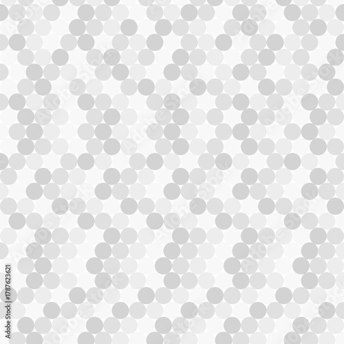 Geometric pattern of interlocking circles in shades of gray