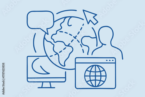 Global communication and internet concept vector