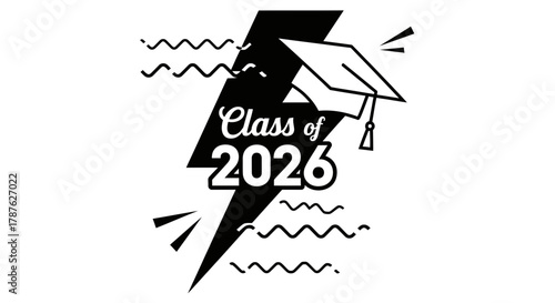 Class of 2026 graduation announcement design vector template