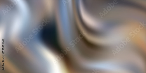 Abstract metallic swirl background with gold and silver gradient texture. Modern trendy design in Vector Illustration