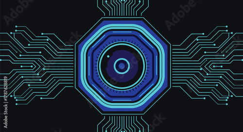 Cyber security concept abstract technology background illustration