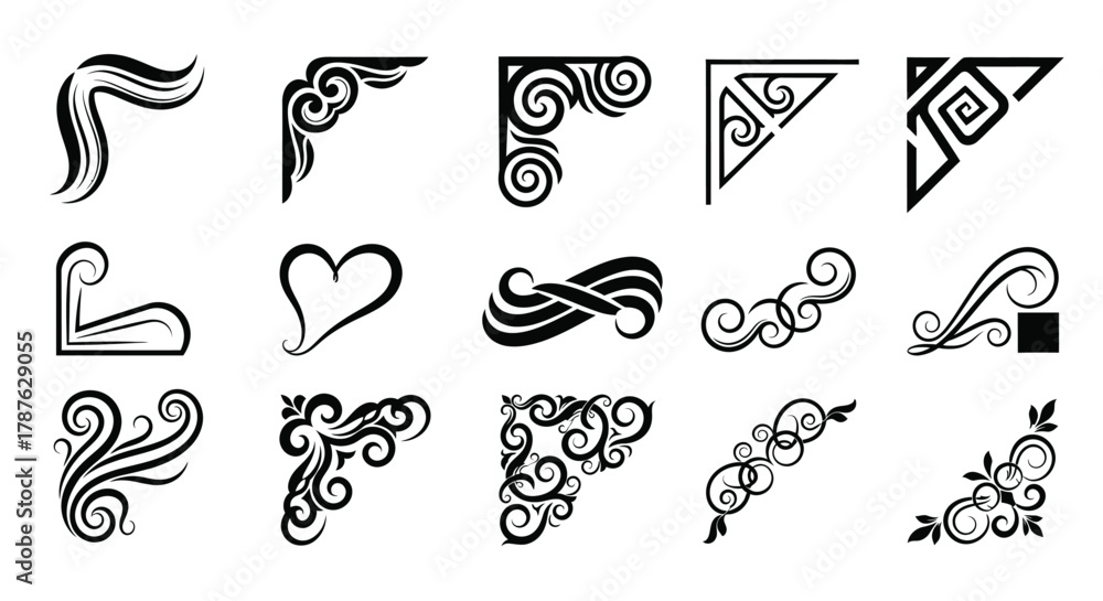 Obraz premium Download vector decorative corner design elements and flourishes