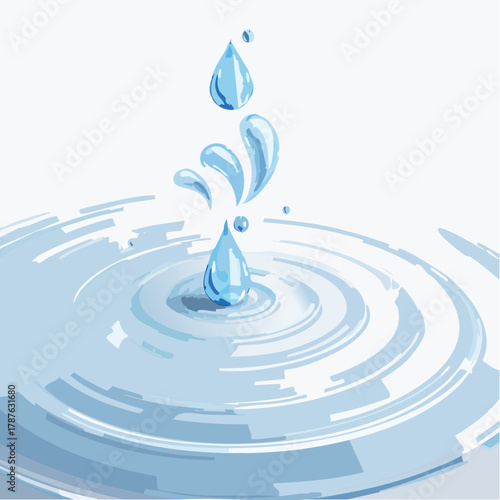 A dynamic background showing spiraling droplets of water cascading smoothly and creating light reflections.