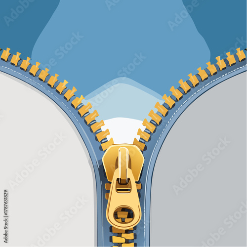 An extreme macro shot of the perfectly aligned, sharp teeth of a clean, bright zipper track.