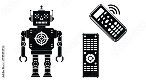 Robot remote control vector illustration ai generated image