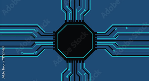 Abstract circuit board design vector illustration technology