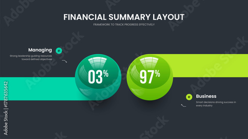 Financial Solution 2 Step Infographic Presentation Design. Educational Review Two Option Chart Frame Template. Minimal Forecast Slideshow Layout Vector Illustration.